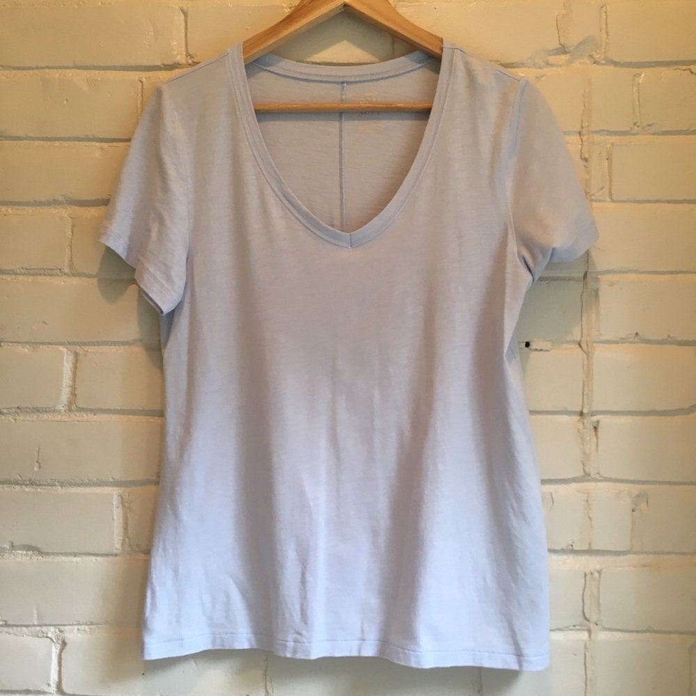 aerie Real Soft V-neck Tee in Light Blue | Size S